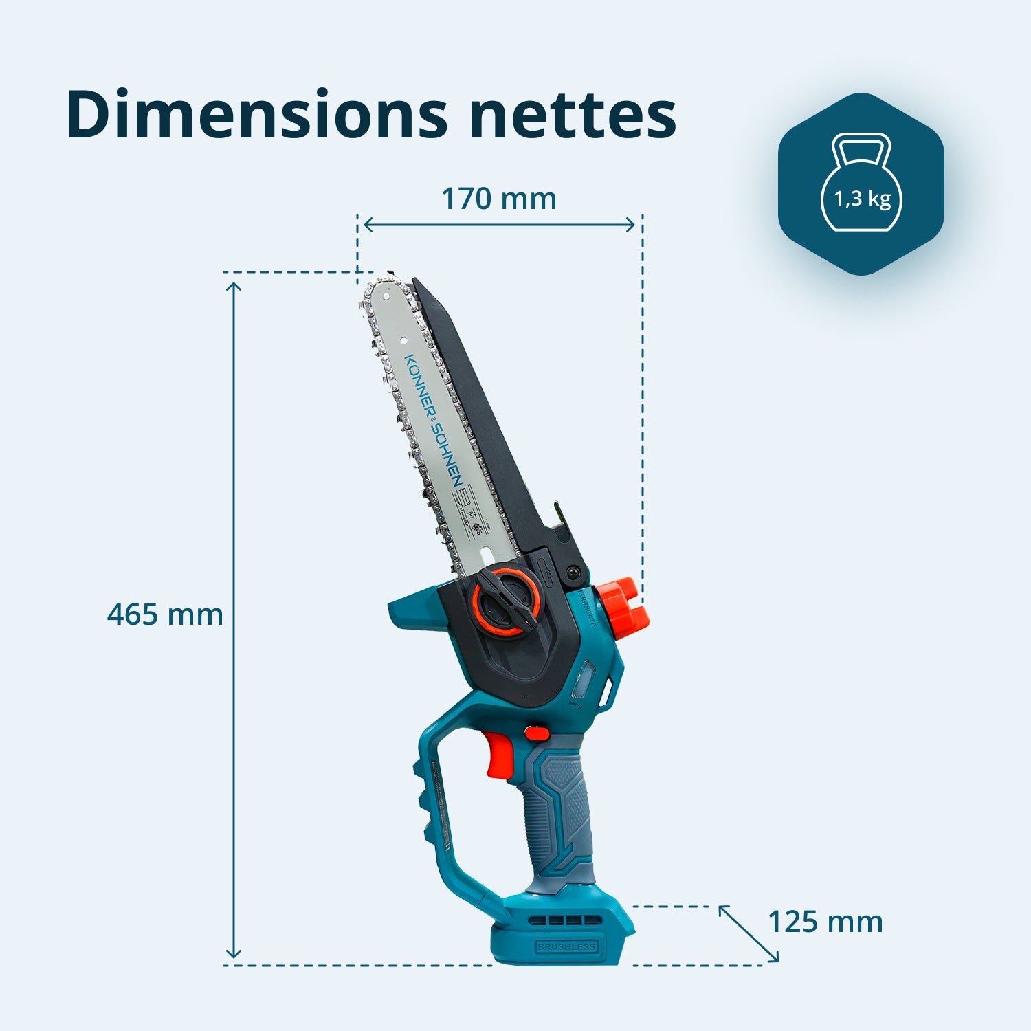 Vezeték nélküli Mini Láncfűrész KS MCS20V-8
