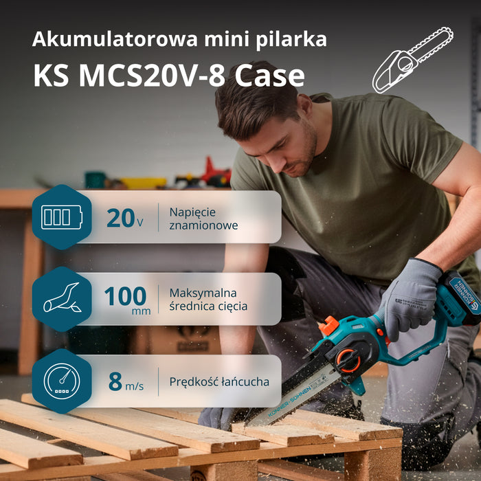 Akumulatorowa mini pilarka KS MCS20V-8 Case PLUS