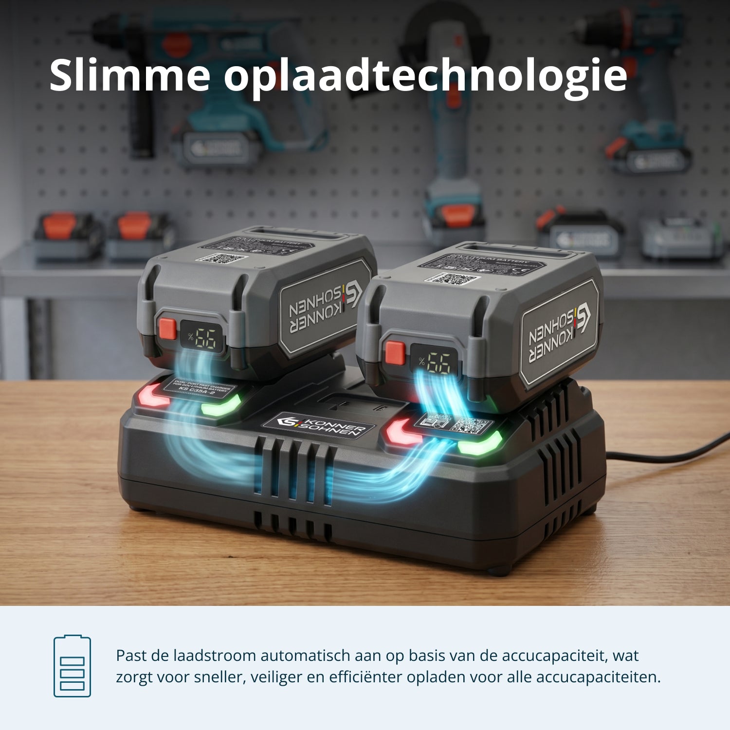 Dubbele oplader voor 20V oplaadbare batterijen KS C35A-2
