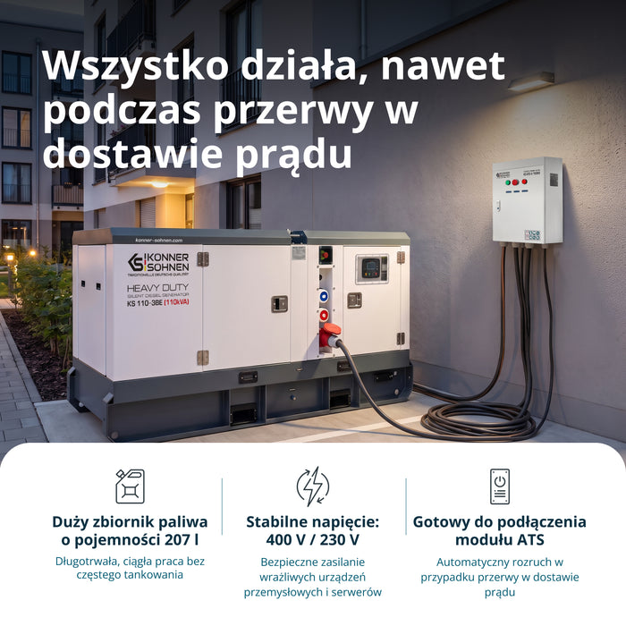 Dieselowy trójfazowy agregat prądotwórczy KS 110-3BE