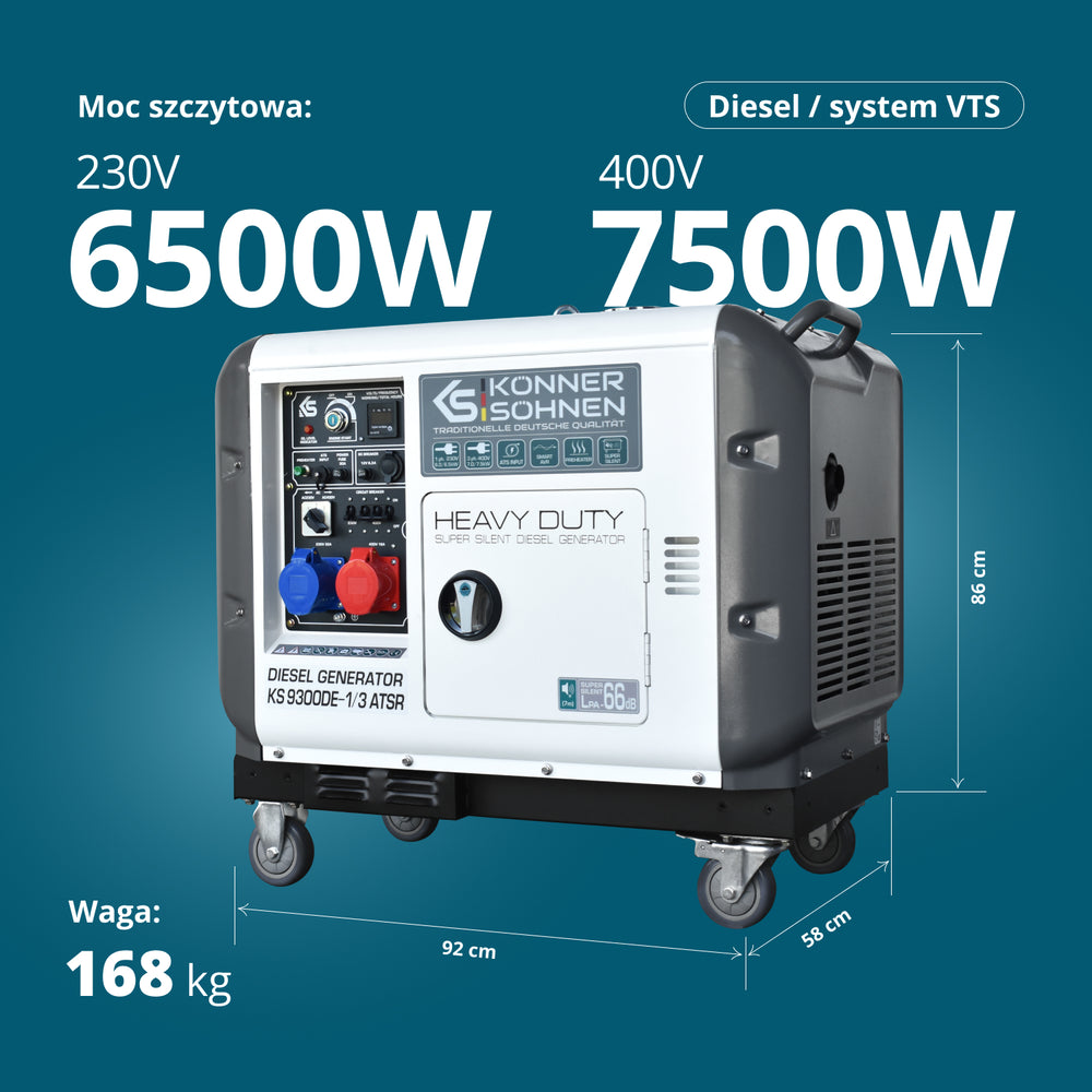Generator diesla „Könner & Söhnen” KS 9300DE-1/3 ATSR (EURO V)