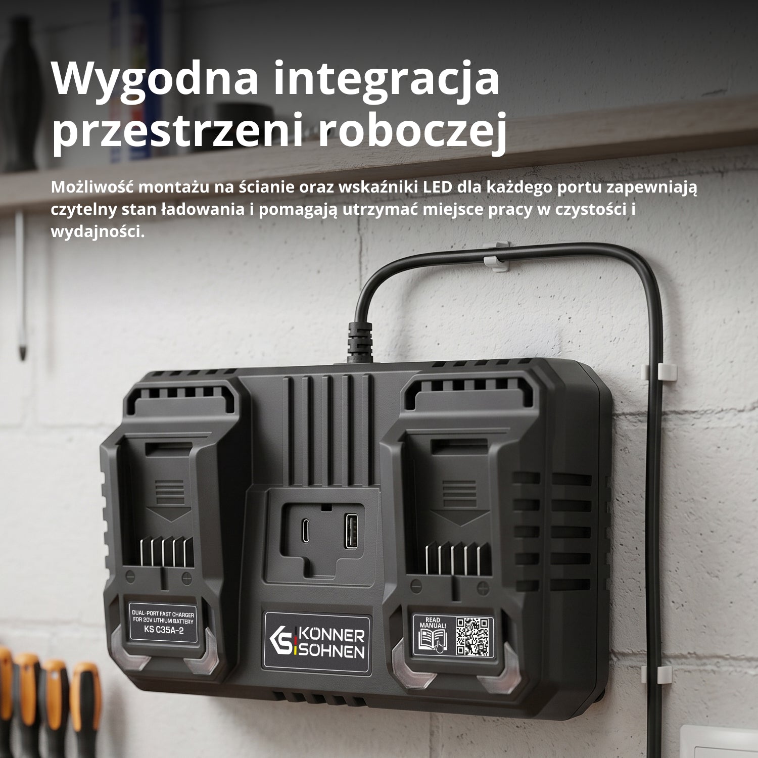 Podwójna ładowarka do akumulatorów 20V KS C35A-2