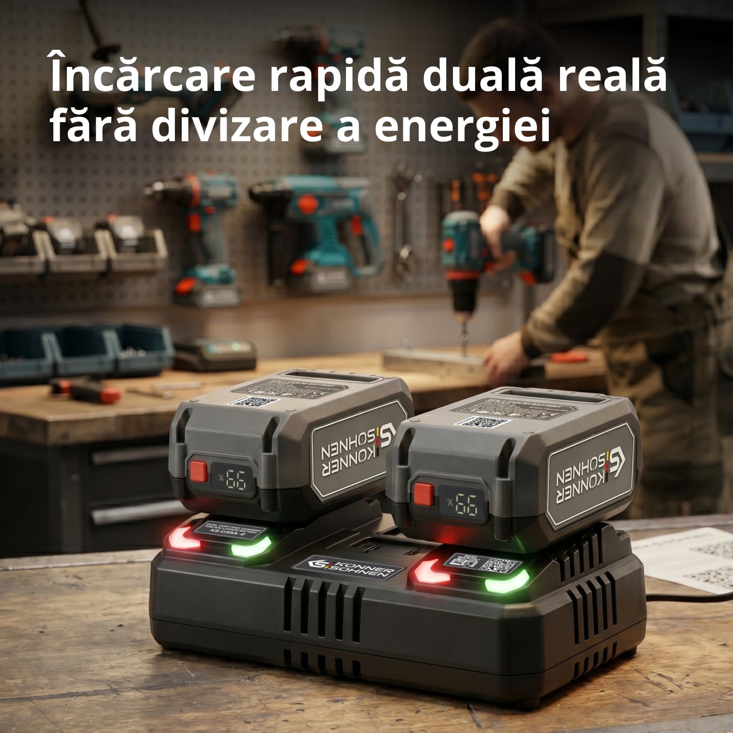 Încărcător dublu pentru baterii reîncărcabile 20V KS C35A-2