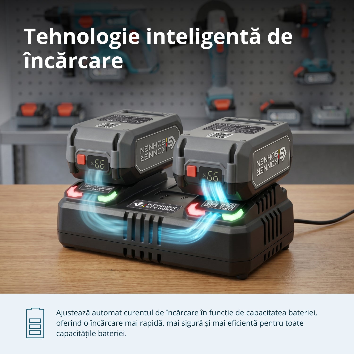 Încărcător dublu pentru baterii reîncărcabile 20V KS C35A-2
