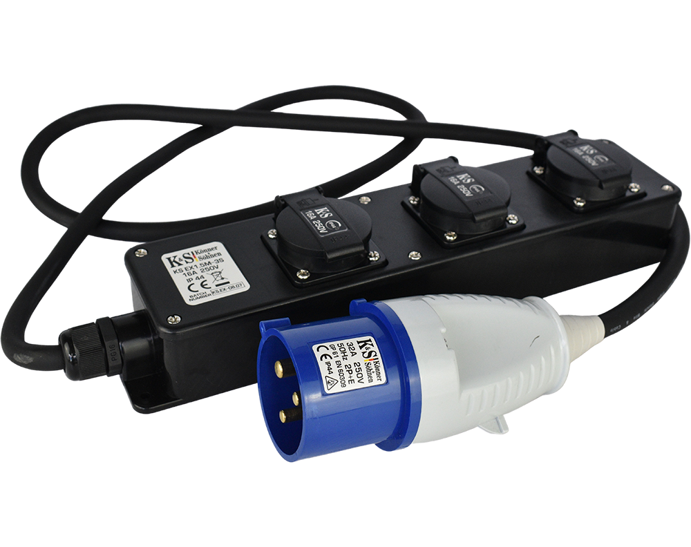 Prelungitor industrial cu prize multiple KS EX1.5M-3S